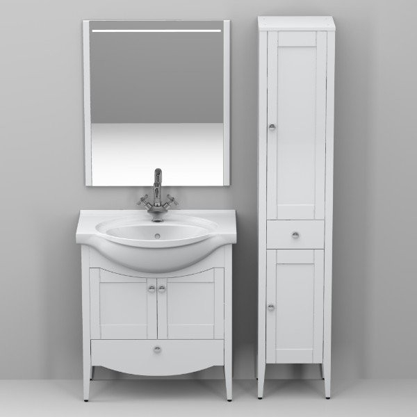 Тумба с умывальником Белюкс Афины Н 75-01(18), белый матовый