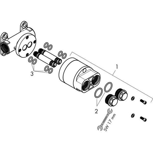 Скрытая часть для гигиенического смесителя Hansgrohe 