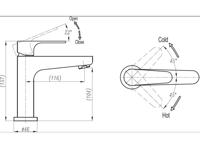 Смеситель для умывальника Cezares Laconico LS25-01