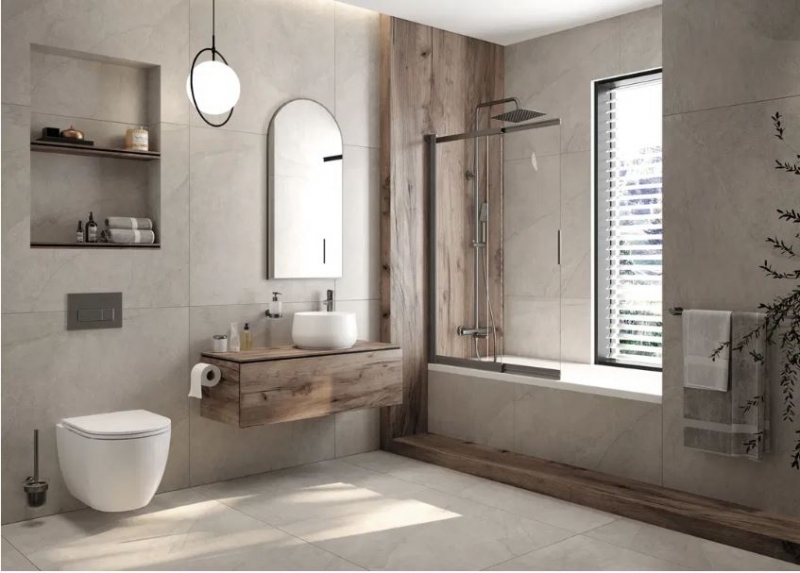 Deante Prizma Штора на ванну, стекло прозрачное, 100*140 см графит