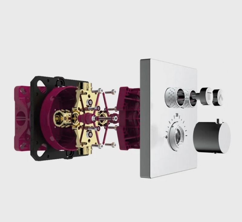 Встраиваемый термостат Aquame с регулировкой напора на 2 функции