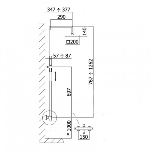 Душевая система термостат Paffoni Syncro Top нержавеющая сталь