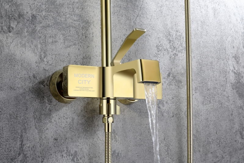 Душевая система Grocenberg золото брашированное