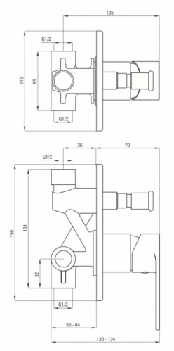 Смеситель скрытого монтажа для душа DEANTE ALPINIA