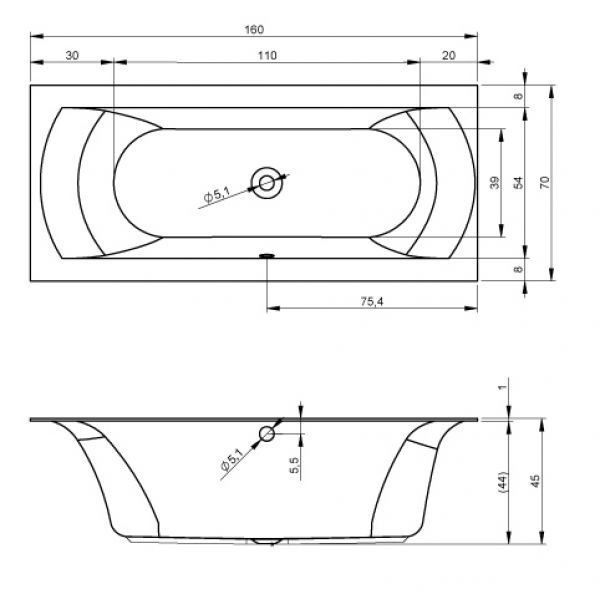 Ванна прямоугольная Riho Linares