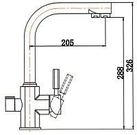 Смеситель кухонный Kaiser Decor с подключением фильтр воды