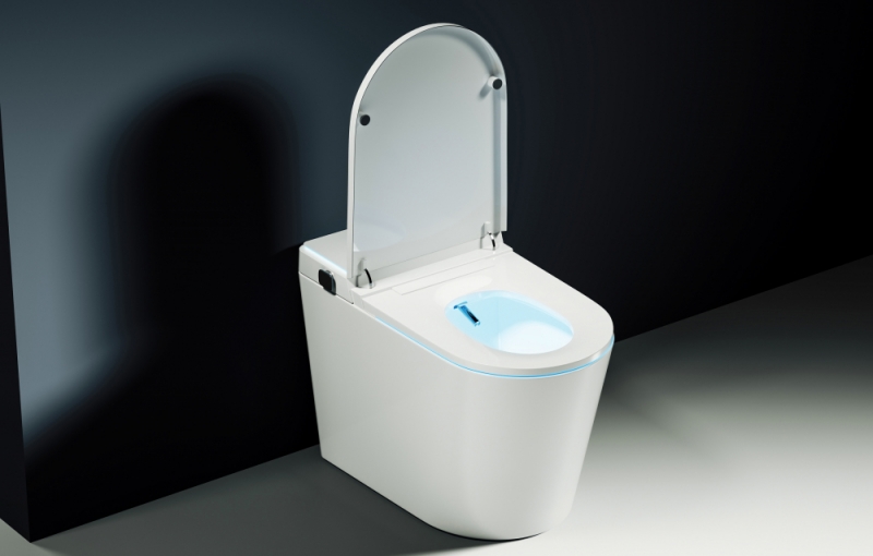 Электронный унитаз-биде ABBER Bequem  приставной белый