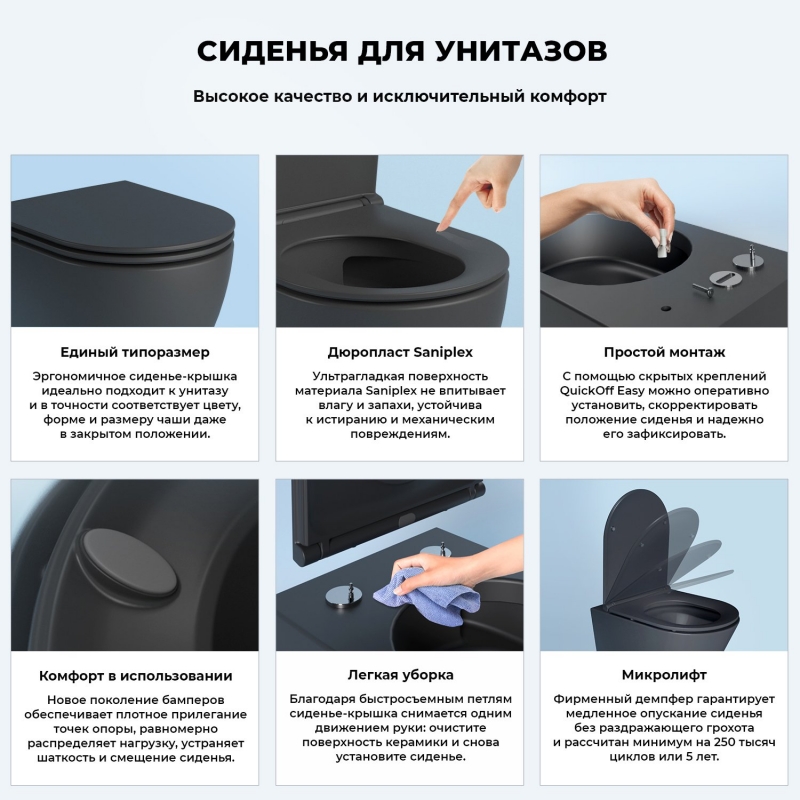Унитаз подвесной Wellsee Chalice Perfection RimFree  черный матовый в комплекте с сиденьем SoftClose