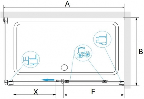 Душевой уголок RGW Passage 90x90 стекла прозрачные, профиль хром