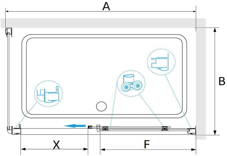 Душевой уголок RGW Passage 90x90 стекла прозрачные, профиль хром