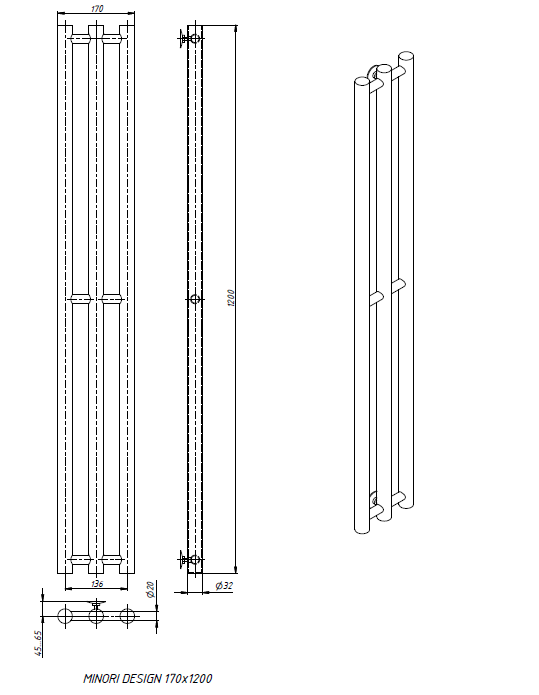 Дизайн-радиатор STINOX MINORI хром