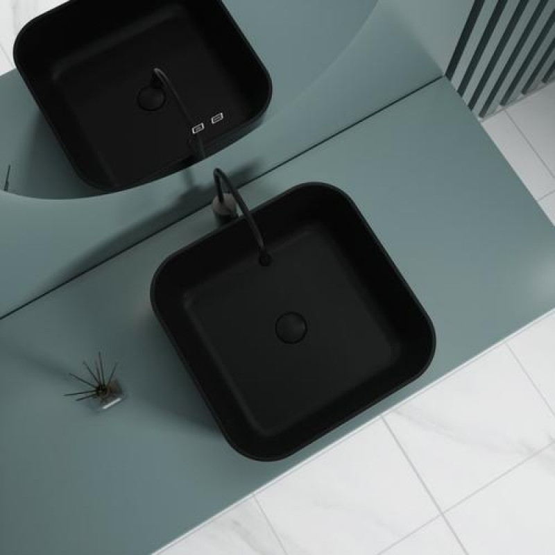 Раковина накладная ESBANO ERCINA 38,5*38,5*14 цвет черный матовый