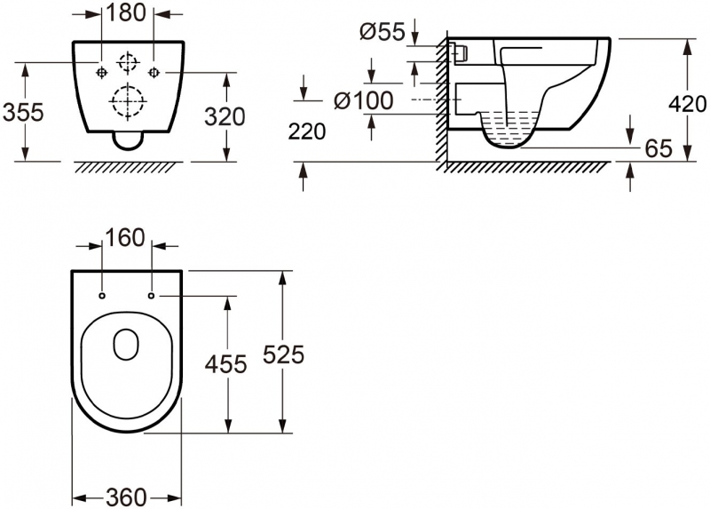 Унитаз подвесной Wellsee Chalice Perfection RimFree  черный матовый в комплекте с сиденьем SoftClose