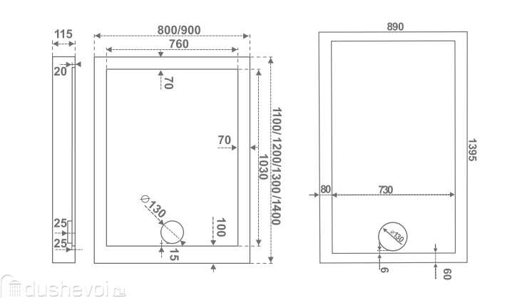 Душевой поддон Good Door Олимпик New 120*90