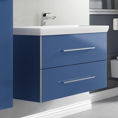 Тумба под раковину Villeroy&Boch Avento, синяя, 76x44.7 см