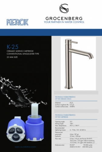 Смеситель для раковины Высокий Grocenberg нержавеющая сталь