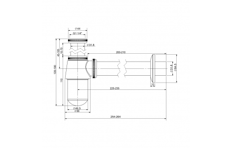 Сифон для раковины Wellsee Drainage System хром