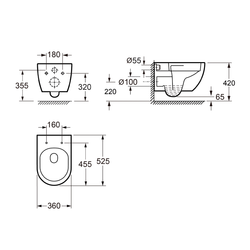 Подвесной безободковый унитаз Wellsee Chalice Perfection белый матовый