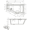 Ванна акриловая асимметричная Riho Geta L