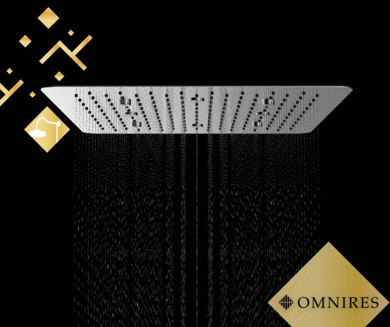 Верхний душ Omnires Sky потолочный, хром 50*50