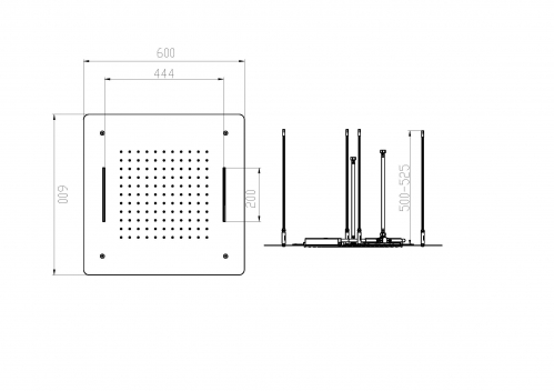 Потолочный душ 2-х позиционный Boheme, графит