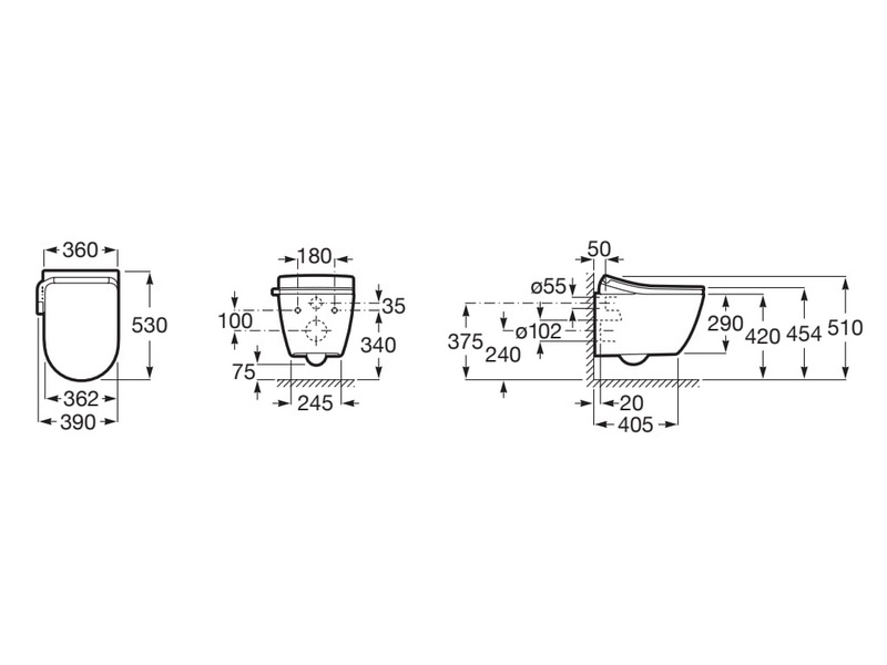 Унитаз-биде подвесной Roca Ona In-Wash с умным сиденьем