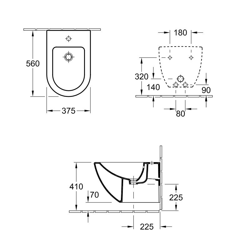 Биде подвесное Villeroy&Boch Subway, цвет альпийский белый