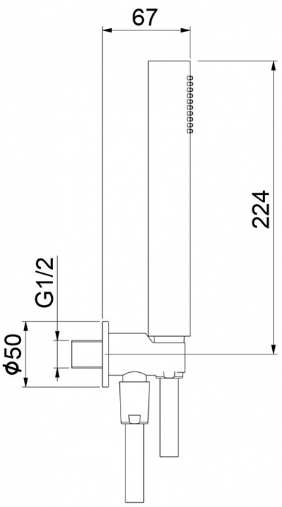 Комплект ручного душа Fiore с выходом и держателем, на 1 режим хром