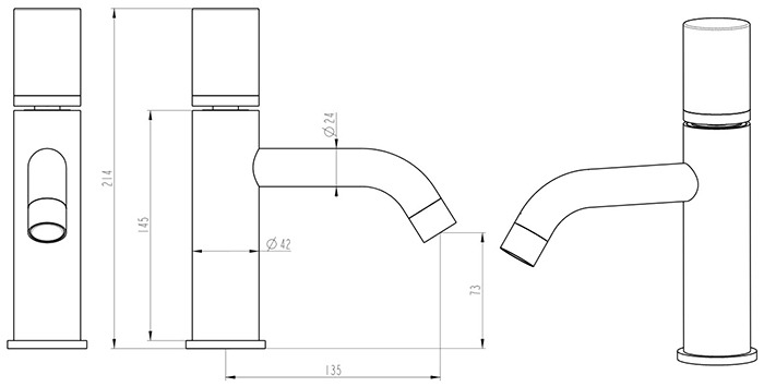 Смеситель для раковины Boheme Diamond Stick