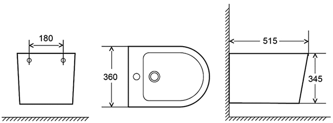 Биде подвесное AQUAme 52x36