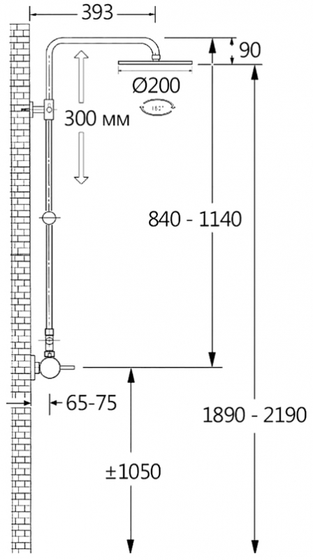 Душевая стойка AQUAme, наружного монтажа