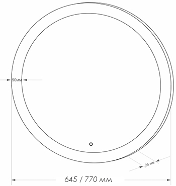 Зеркало Континент Rinaldi LED D64,5 с подсветкой и сенсорным управлением
