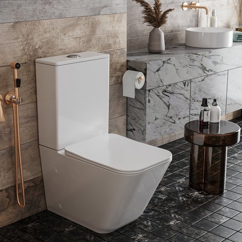 Напольный унитаз Roxen Amati  безободковый белый SoftClose 66x33