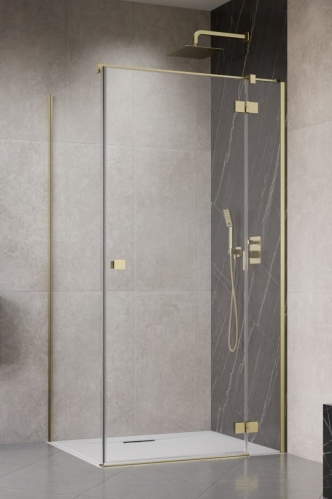 Душевой уголок Radaway Essenza Brushed Gold KDJ 120x100 правый, стекла прозрачные, профиль брашированное золото