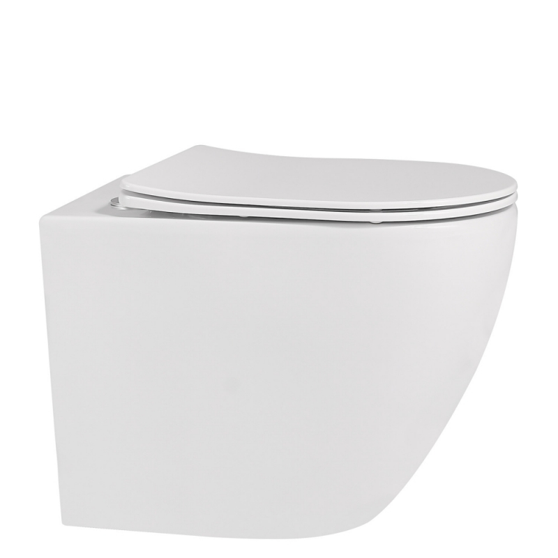 Унитаз ABBER Bequem  приставной белый, безободковый