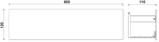 Полочка Boheme с двумя крючками, 60 см