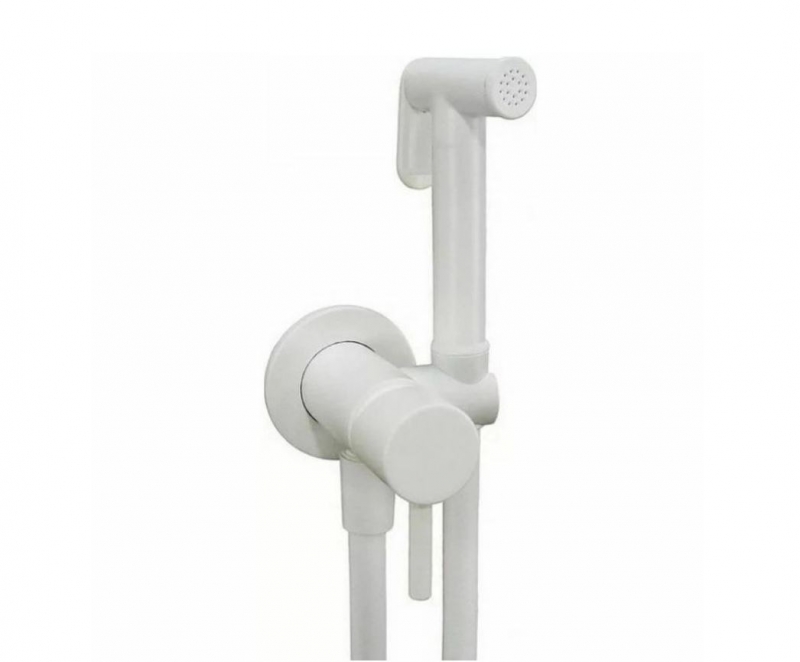 Комплект гигиенического душа со смесителем Paffoni Tweet Round, белый