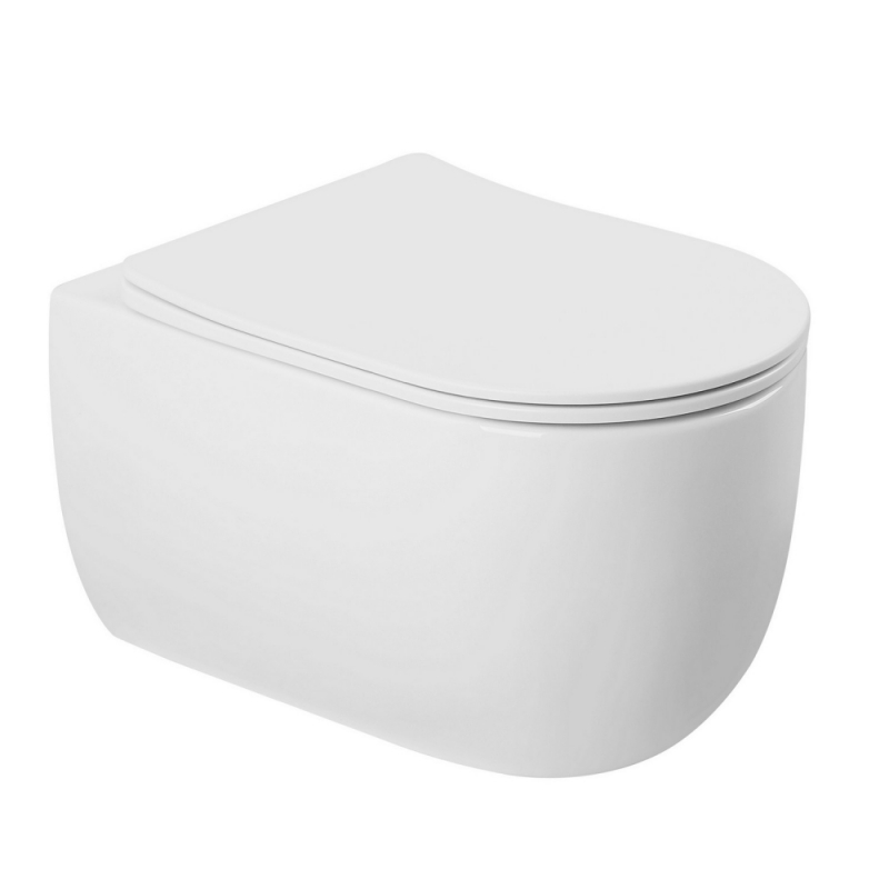 Унитаз ABBER Bequem подвесной белый, безободковый, смыв торнадо