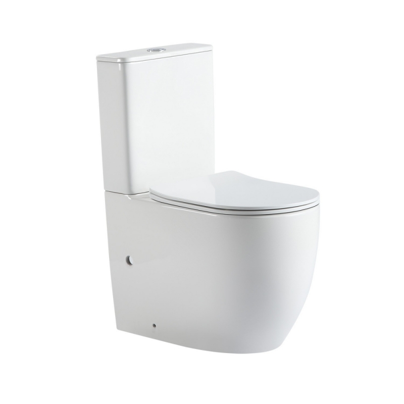 Унитаз ABBER Bequem компакт белый, безободковый, смыв торнадо 61*36