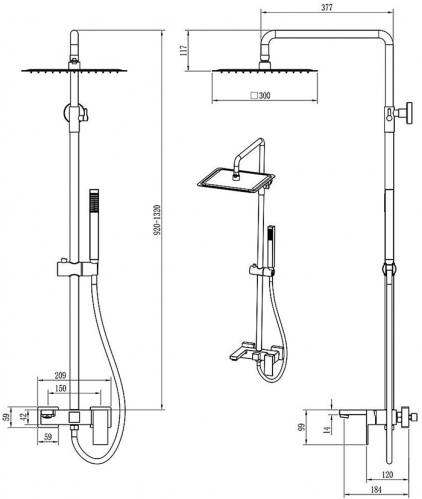 Душевая стойка Boheme Qubic