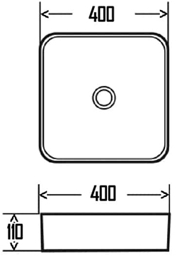 Раковина накладная AQUAme 40*40*11