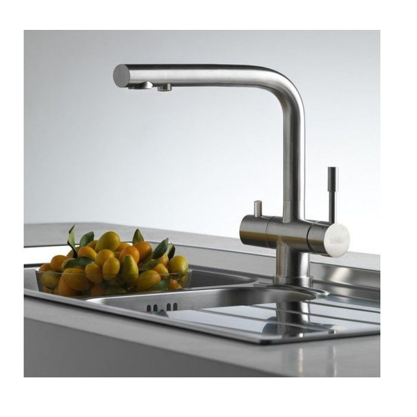 Смеситель для кухни Franke Atlas Clear Water с подключением фильтра питьевой воды, нержавеющая сталь