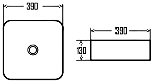 Раковина AQUAme 39*39*13 черный