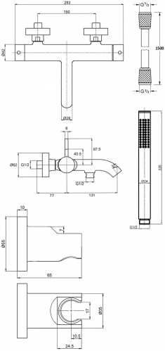 Смеситель для ванны AQUAme Siena, сатин