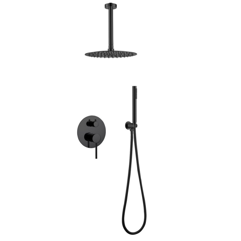 Душевая система скрытого монтажа ABBER Emotion, без излива, черная матовая
