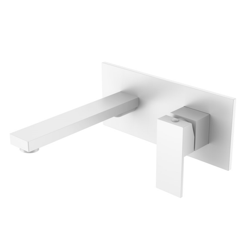 Смеситель для умывальника Boheme Qubic Matt White матовый белый