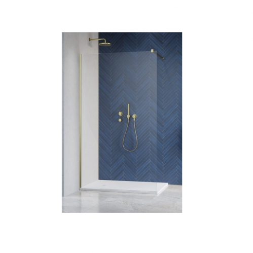 Душевое ограждение Radaway Walk-in Modo New II Brushed Gold прозрачное стекло / профиль брашированное золото