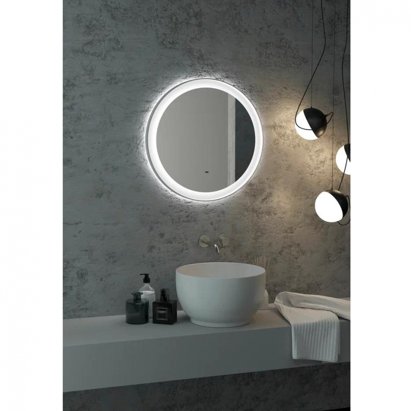 Зеркало Континент Planet White LED 60*60 холодная подсветка