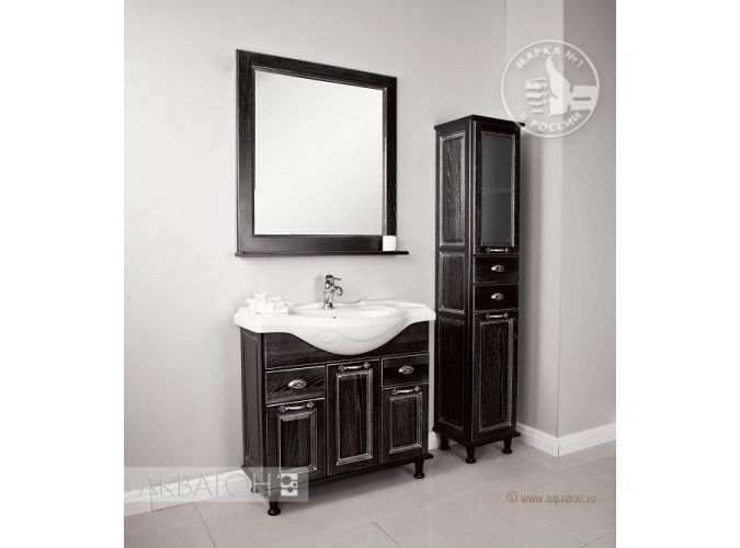 Шкаф-колонна Жерона правая черн. сереб.