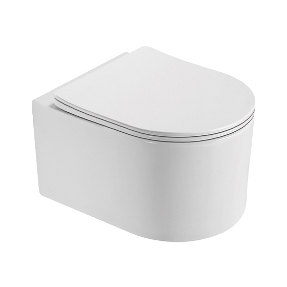 UP Forte Унитаз подвесной безободковый с крышкой Slim Soft-close, 490х370х340 мм, глянцевый белый